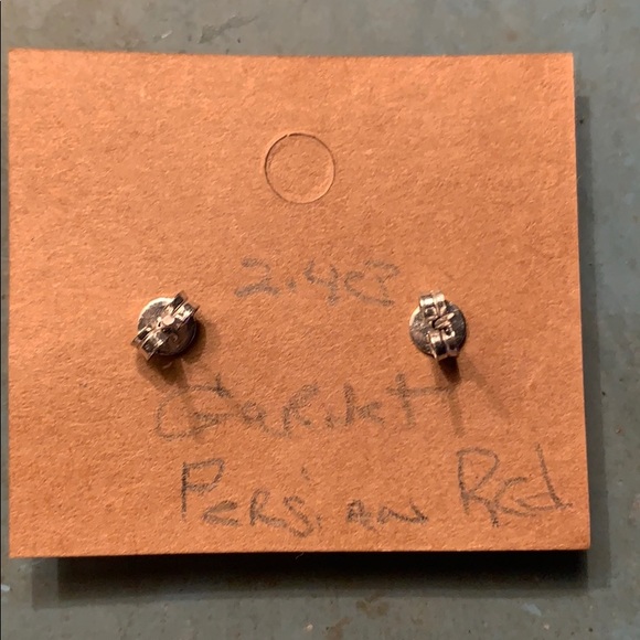 Stud Garnet Earrings - Picture 3 of 3